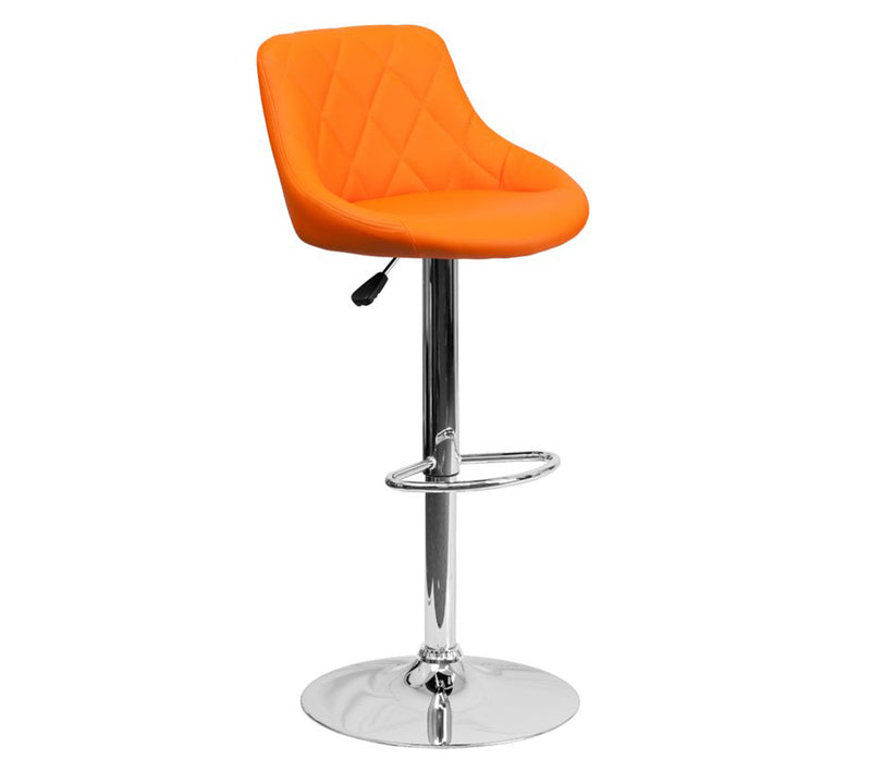 Bar Stool With Height Adjustable Metal Chrome Base