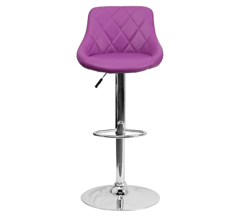 Bar Stool With Height Adjustable Metal Chrome Base