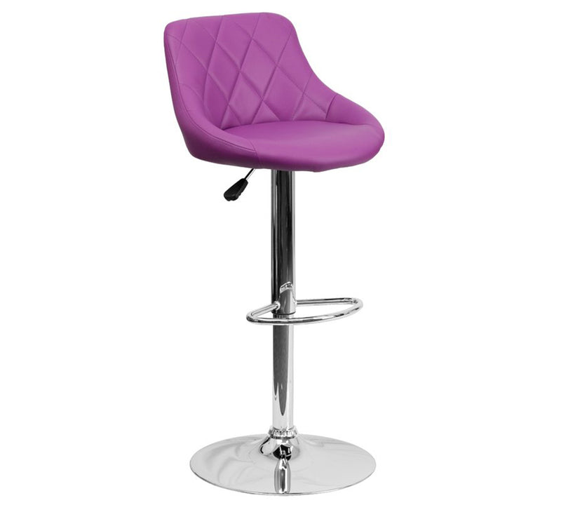 Bar Stool With Height Adjustable Metal Chrome Base