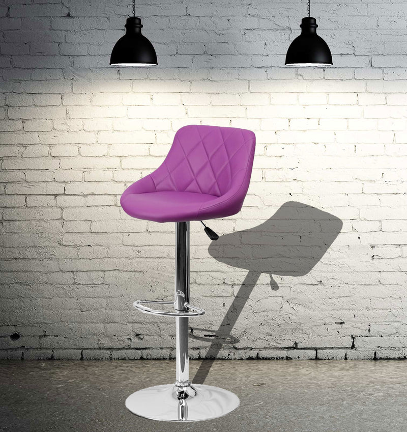 Bar Stool With Height Adjustable Metal Chrome Base