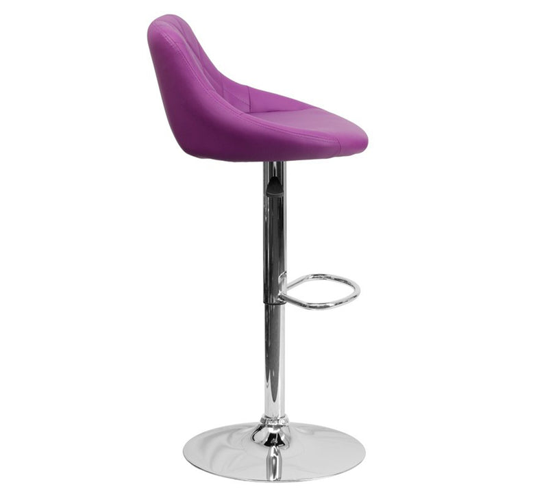 Bar Stool With Height Adjustable Metal Chrome Base
