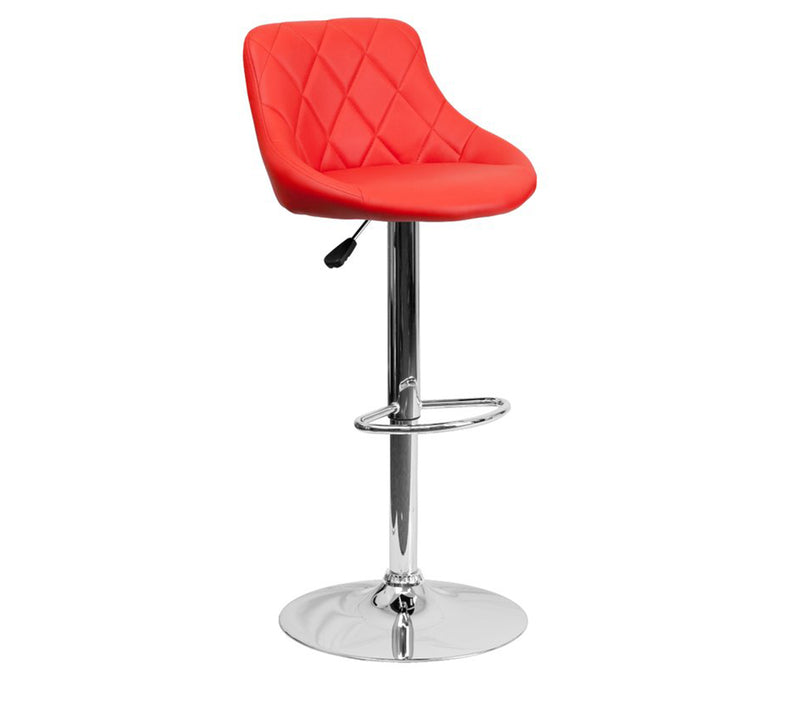 Bar Stool With Height Adjustable Metal Chrome Base
