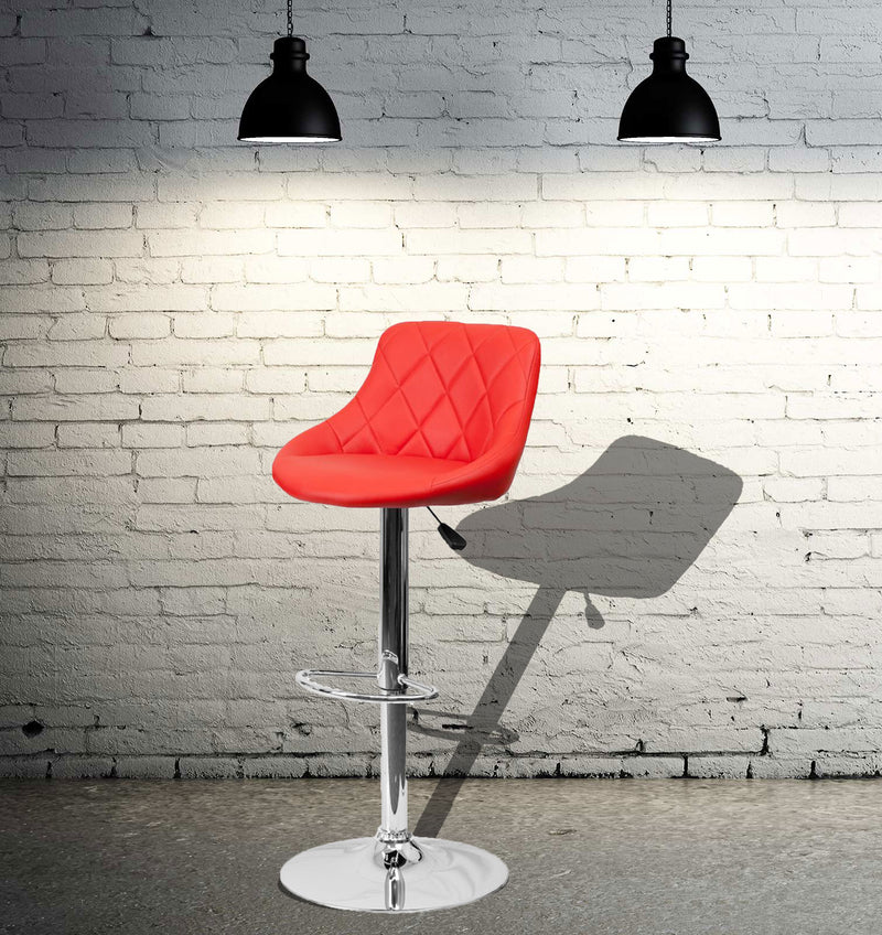 Bar Stool With Height Adjustable Metal Chrome Base