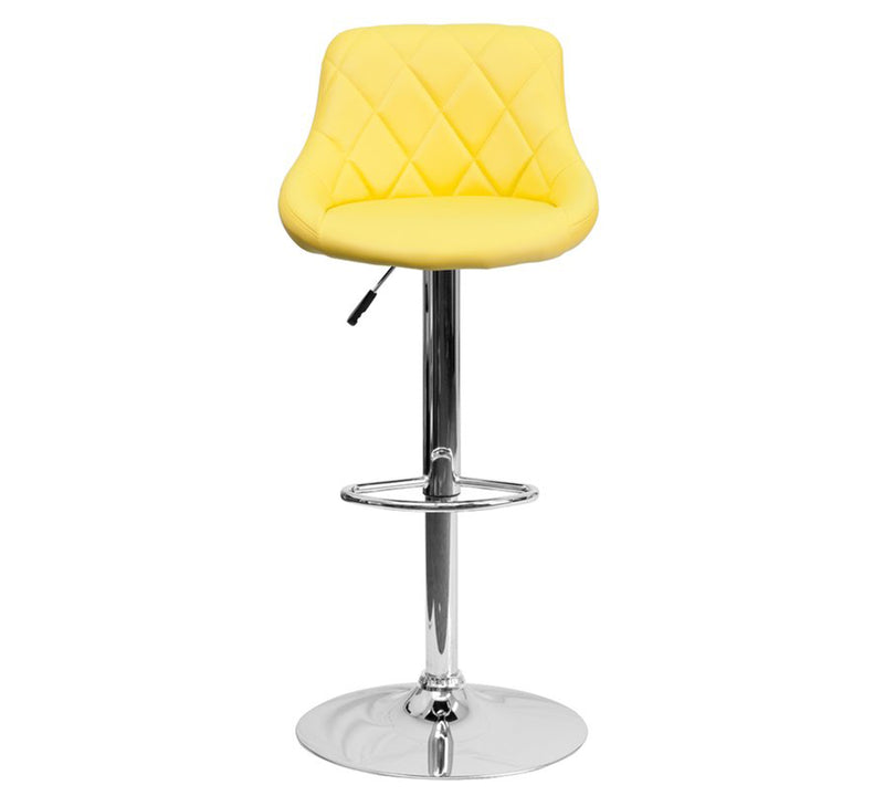 Bar Stool With Height Adjustable Metal Chrome Base