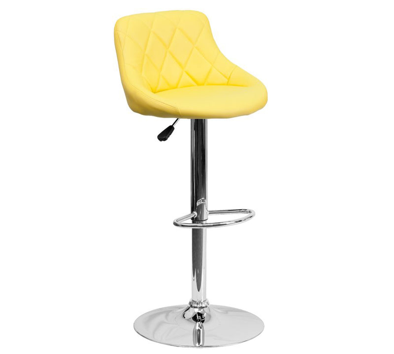Bar Stool With Height Adjustable Metal Chrome Base