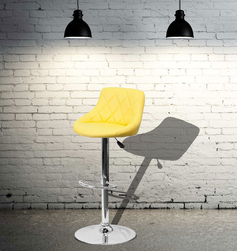 Bar Stool With Height Adjustable Metal Chrome Base