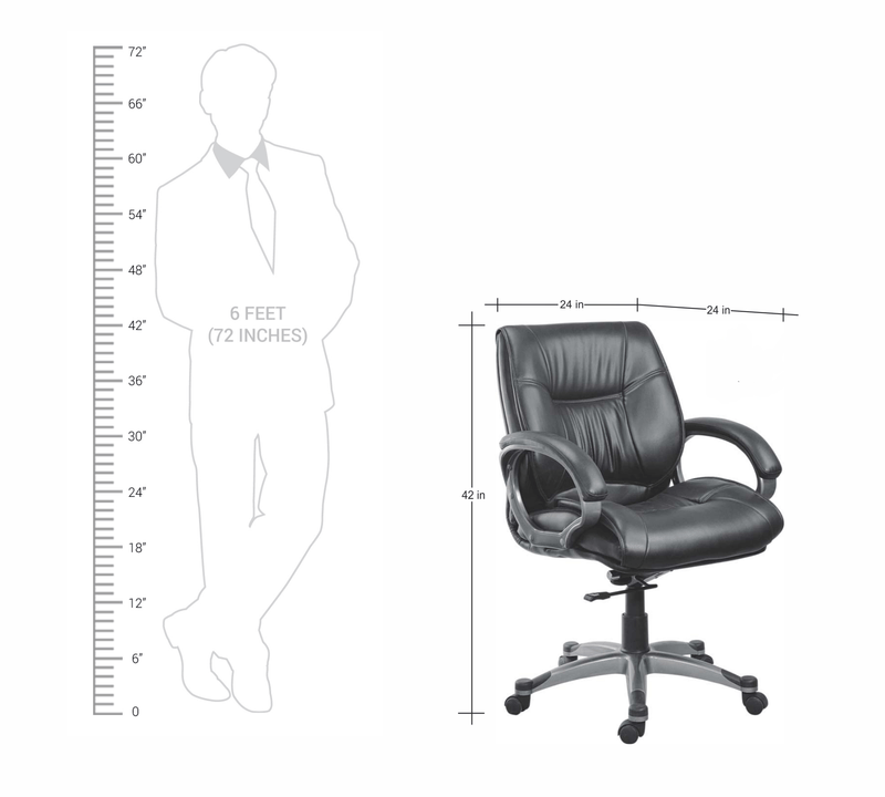 Medium Back Executive Chair with Height Adjustable Aluminum Base