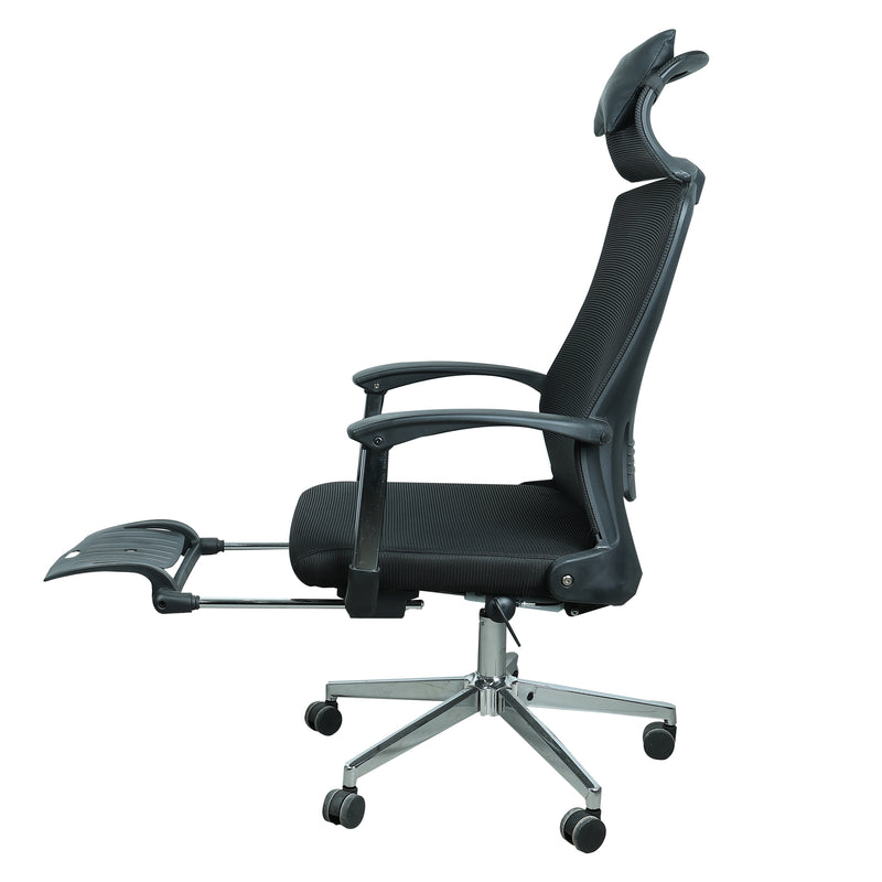 Comfortable Chair for Home with Highback, Headrest, Armrest in Black