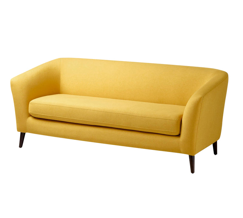 Leatherette Sofa in Wooden Legs Base Cushioned