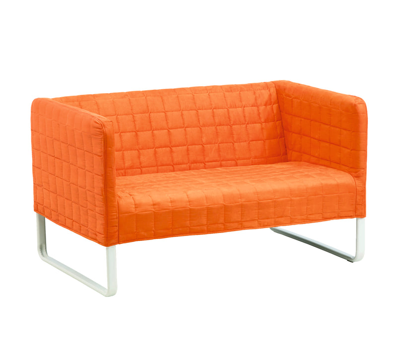 2 Seater Leatherette Sofa With Metal Legs