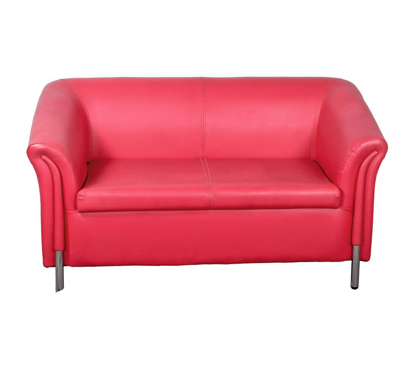 2 Seater Leather Sofa With Metal Legs Base