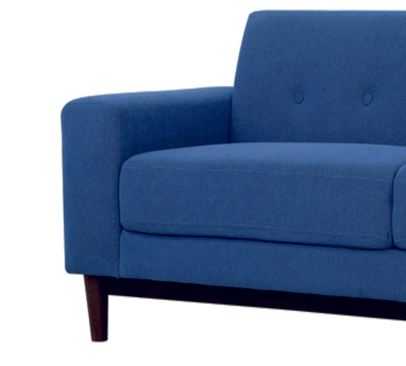 Three Seater Sofa With Wooden Legs Base Cushioned