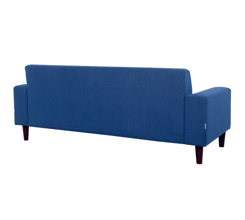 Three Seater Sofa With Wooden Legs Base Cushioned
