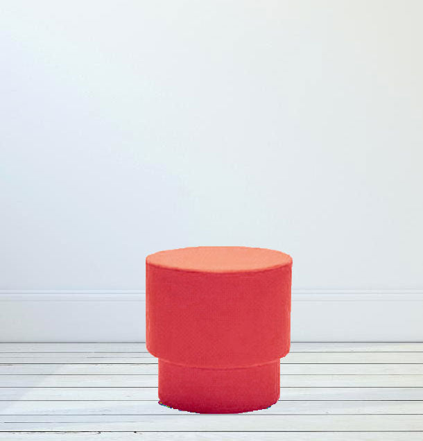 Pouffe with Wooden Frame Fully Cushioned Cotton Fabric