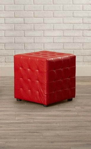 Solid Wooden Frame Leatherette Ottoman