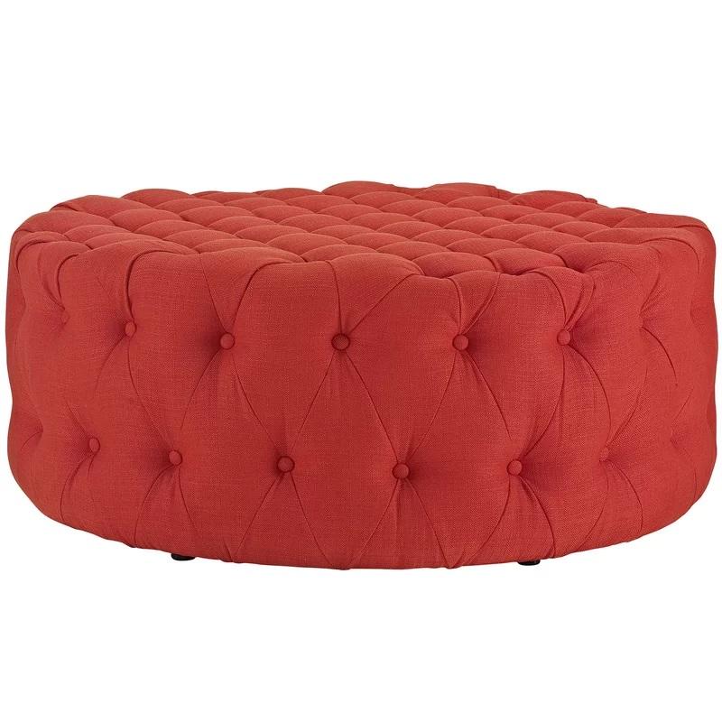 Fully Cushioned Suede Finish Ottoman