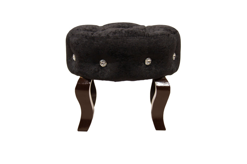 Solid Wooden Frame Legs Base Fabric Ottoman Footstool