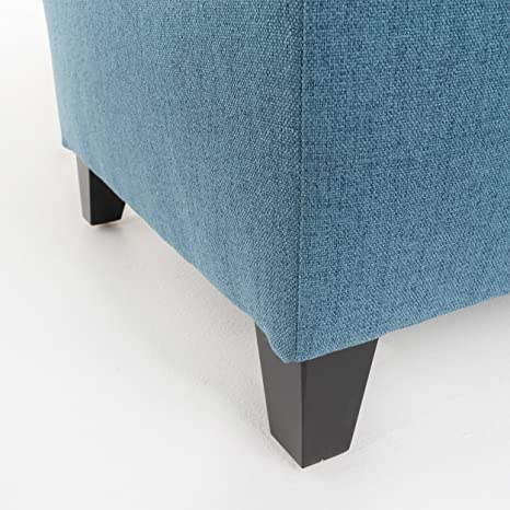Wooden Frame Fabric Wide Ottoman with Storage