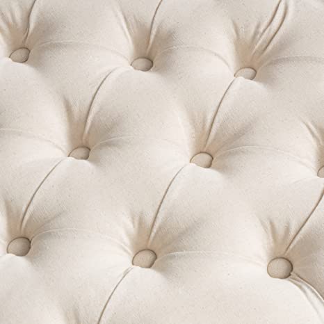 Wooden Frame Fabric Wide Ottoman with Storage