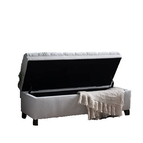 Wooden Frame Fabric Wide Ottoman with Storage