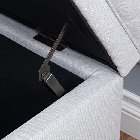 Wooden Frame Fabric Wide Ottoman with Storage