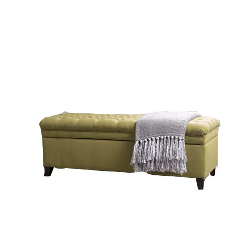 Wooden Frame Fabric Wide Ottoman with Storage