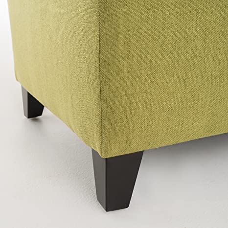 Wooden Frame Fabric Wide Ottoman with Storage