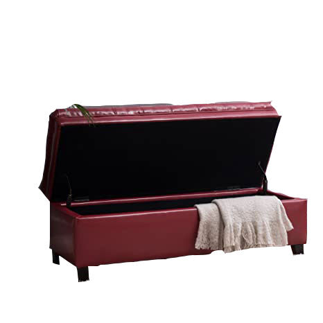 Wooden Frame Fabric Wide Ottoman with Storage