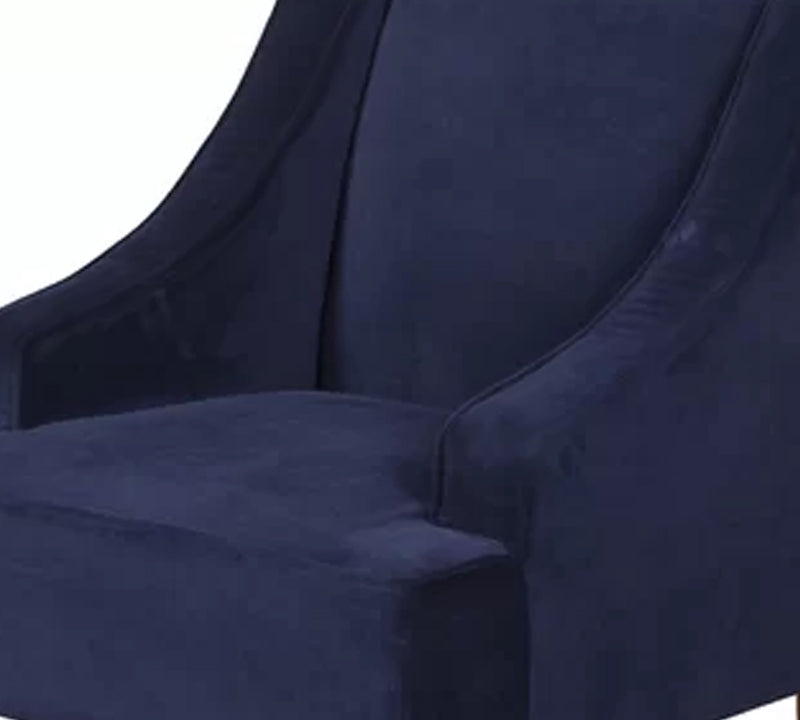 Velvet Lounge Chair with Wooden Legs