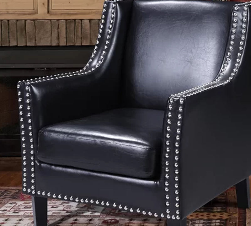 Lounge Chair Upholstered in Leatherette with Trackarms