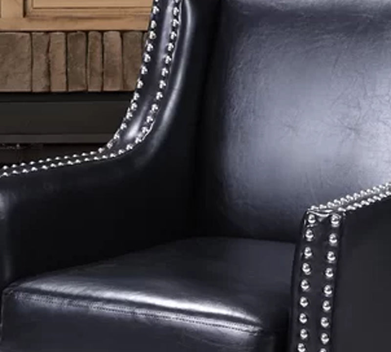 Lounge Chair Upholstered in Leatherette with Trackarms