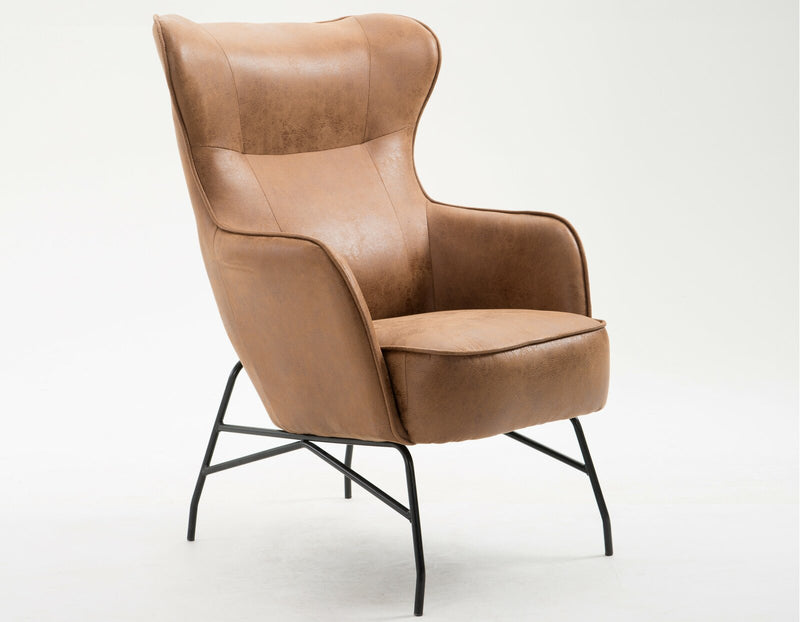Metal Lounge Chair with Cushioned Leatherette