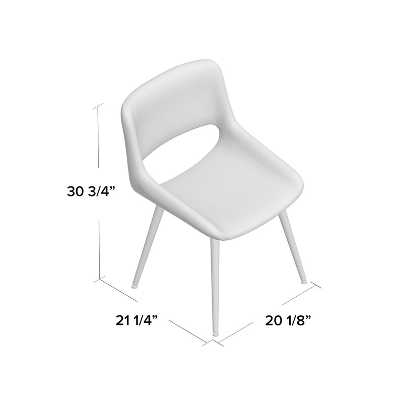 Dining Chair, PU Leather, Metal Legs with Wood Finish