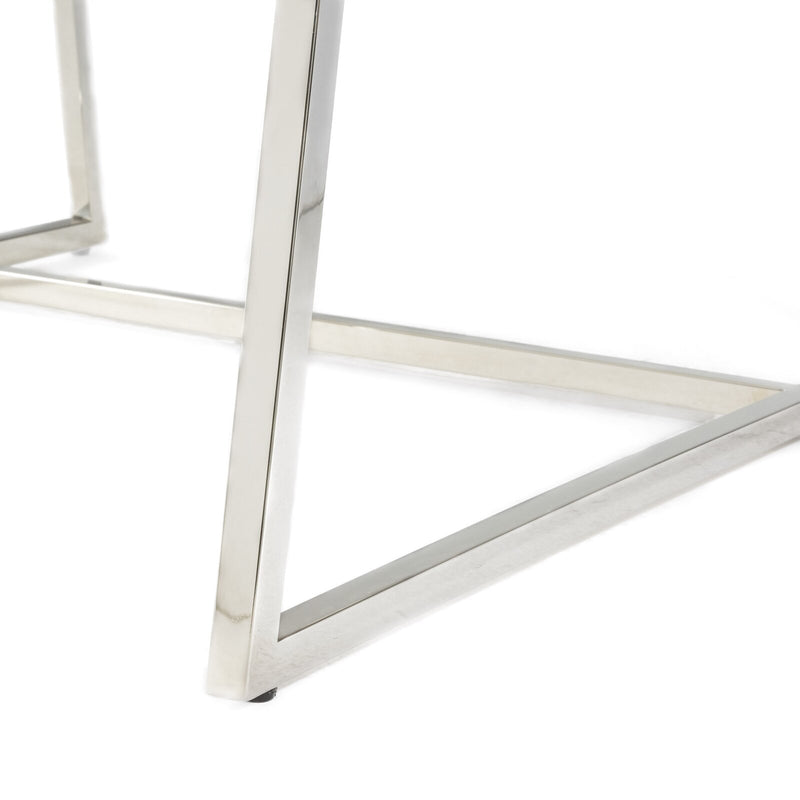Bardot White Lounge Chair with Stainless Steel Frame