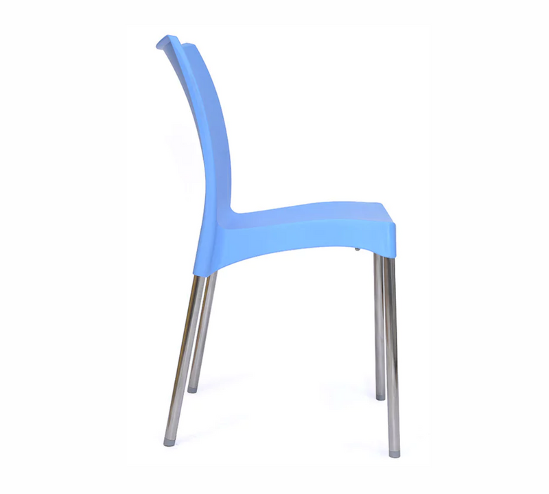 Cafe Chair in SS Stainless Steel Legs Base PP Seat