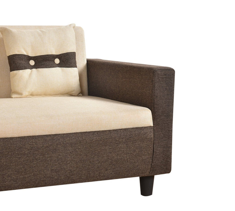 3 Seater Fabric Sofa in Wooden Frame Base