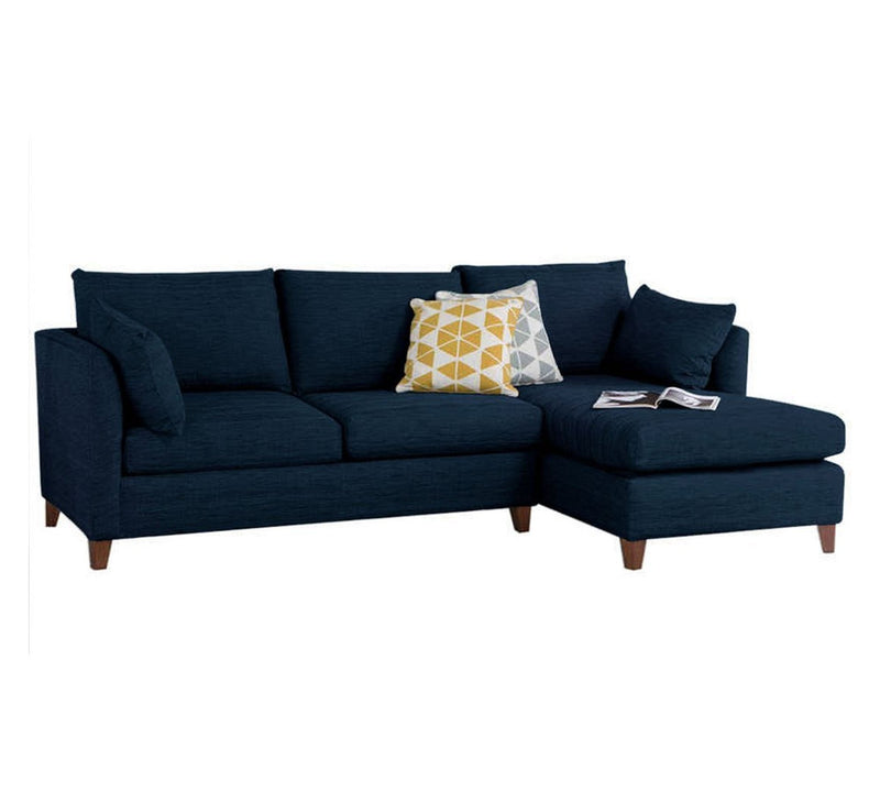 3 Seater Sofa with Chaise in Wooden Frame Base