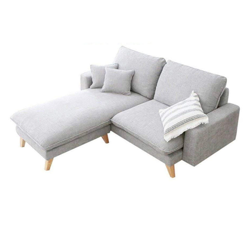 3 Seater Fabric Sofa with Chair in Wooden Base