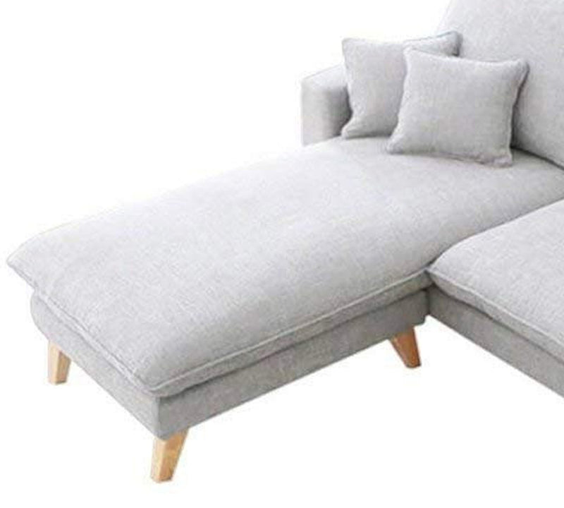 3 Seater Fabric Sofa with Chair in Wooden Base