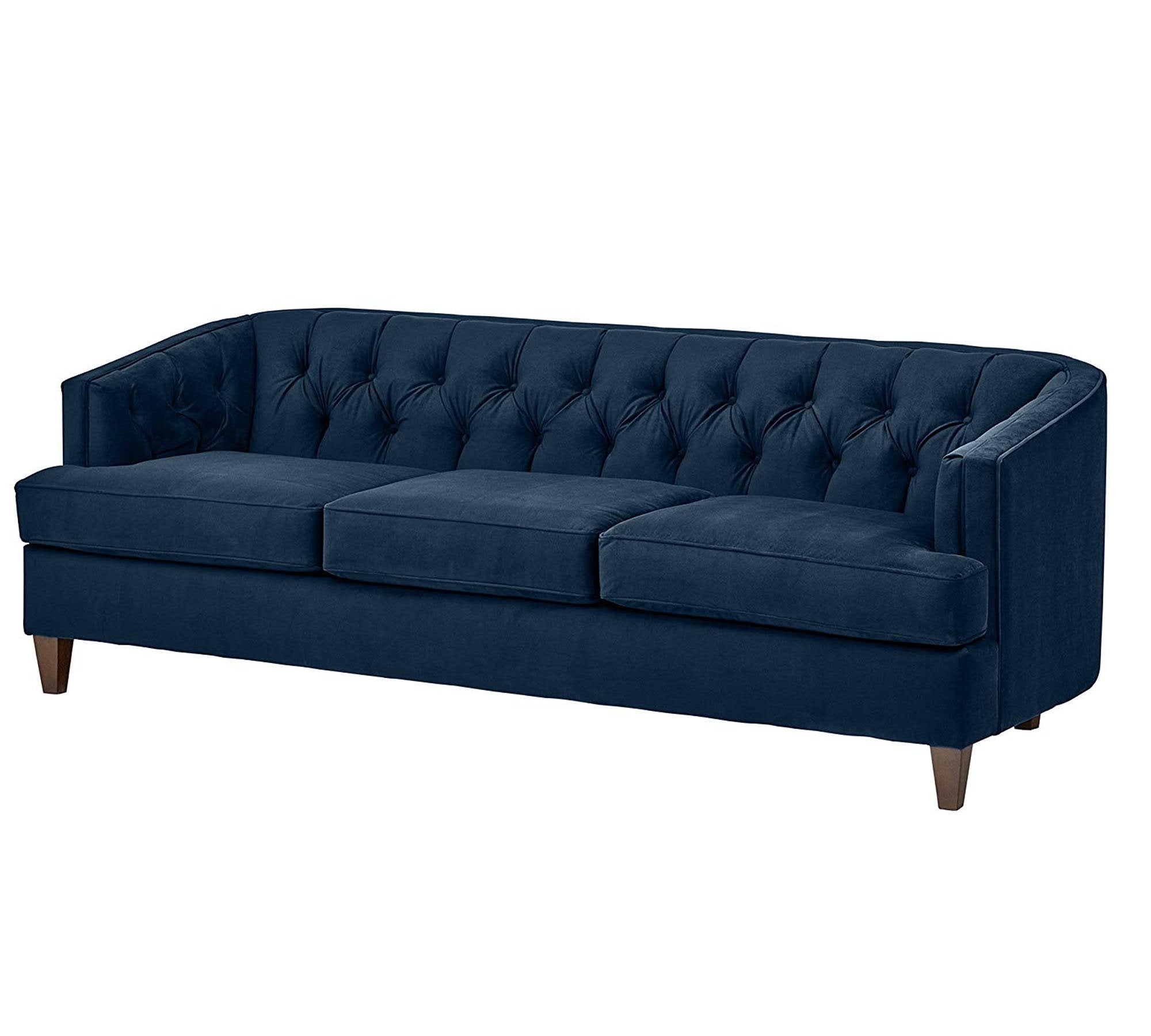 3 Seater Sofa with Wooden Base Fully Cushioned Suede