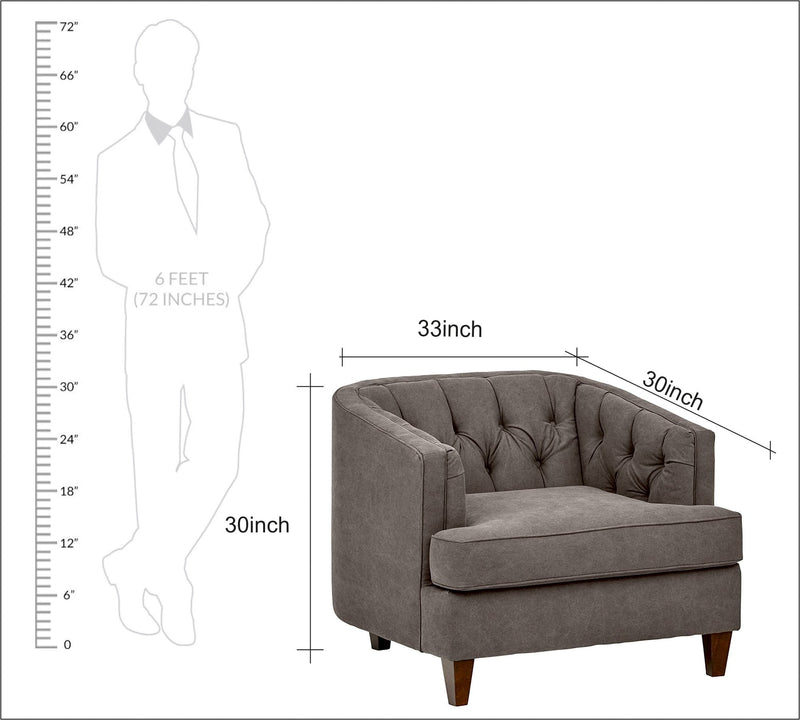 One Seater Chesterfield Sofa,  Armchair in Wooden Frame