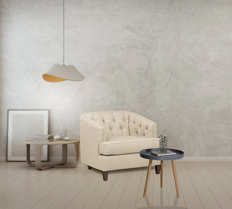 One Seater Chaise in Wooden Frame Base