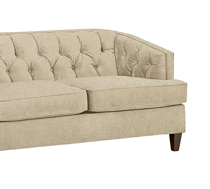 2 Seater Upholstered in Suede, Sofa with Wooden Legs