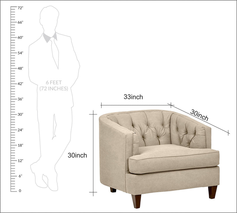 One Seater Chesterfield Sofa,  Armchair in Wooden Frame