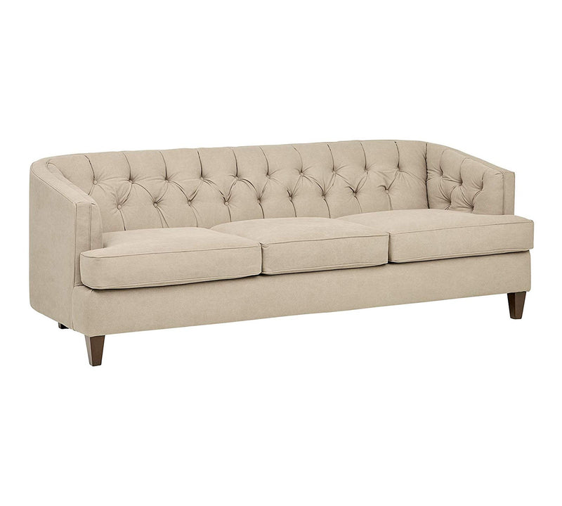 3 Seater Sofa with Wooden Base Fully Cushioned Suede