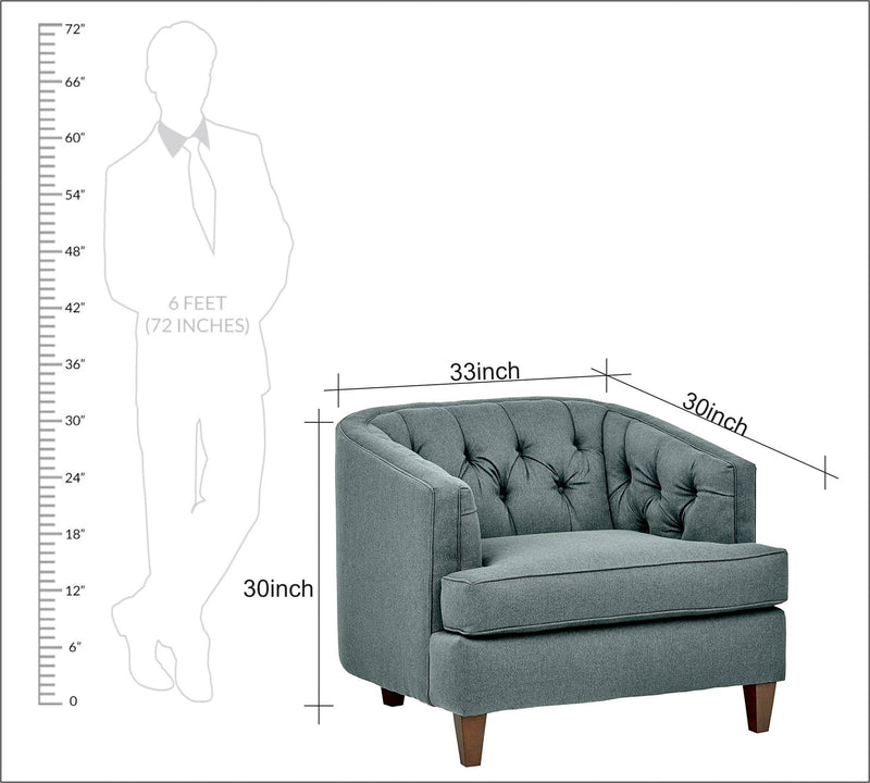 One Seater Chesterfield Sofa,  Armchair in Wooden Frame