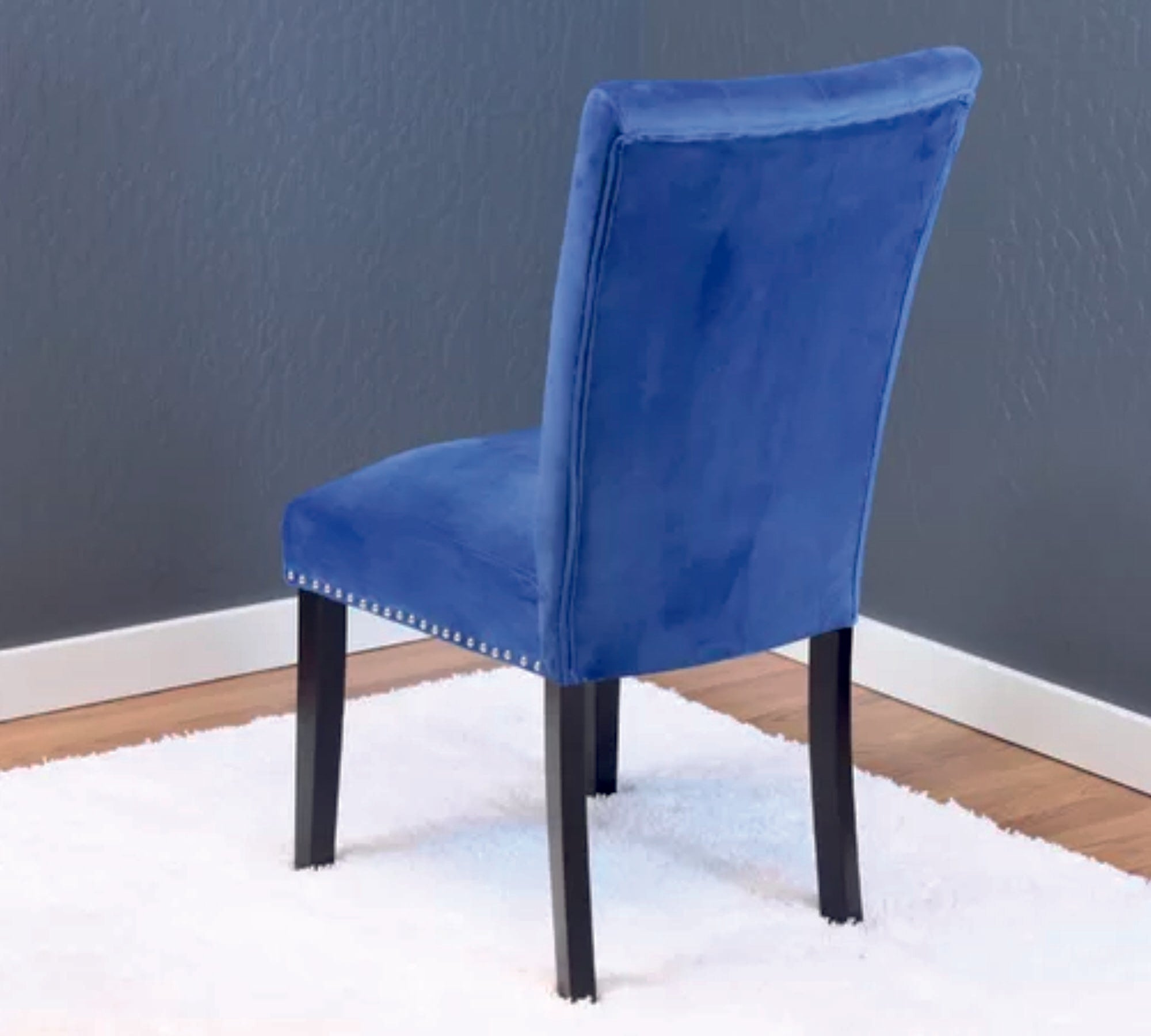 Solid Wooden Frame Legs Base Fabric Velvet Armless Dining Chair
