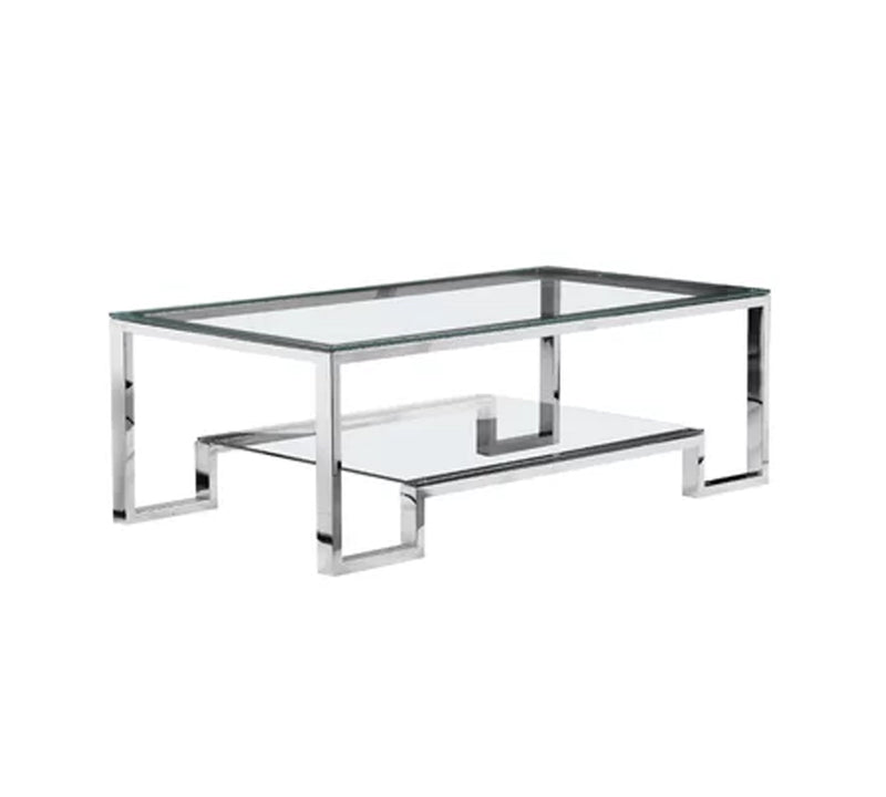 The Metal Frame Base Glass Top Center Table