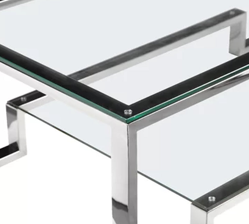 The Metal Frame Base Glass Top Center Table