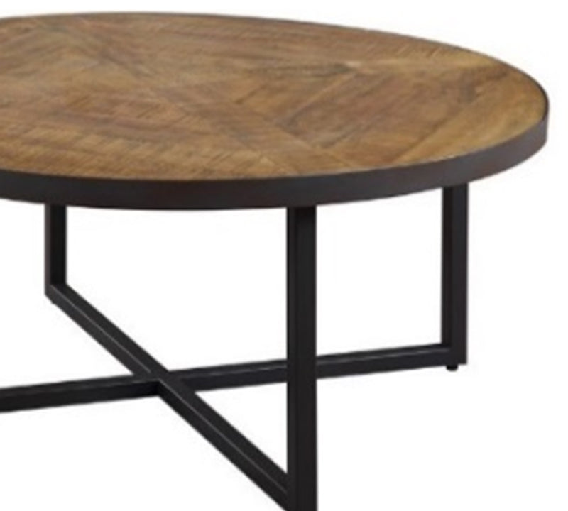 The Metal Frame Base Wooden Particle Board Top Round Center Table